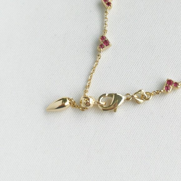 Kendra Scott Haven Heart Gold Pink Crystal Chain Bracelet - Picture 4 of 4